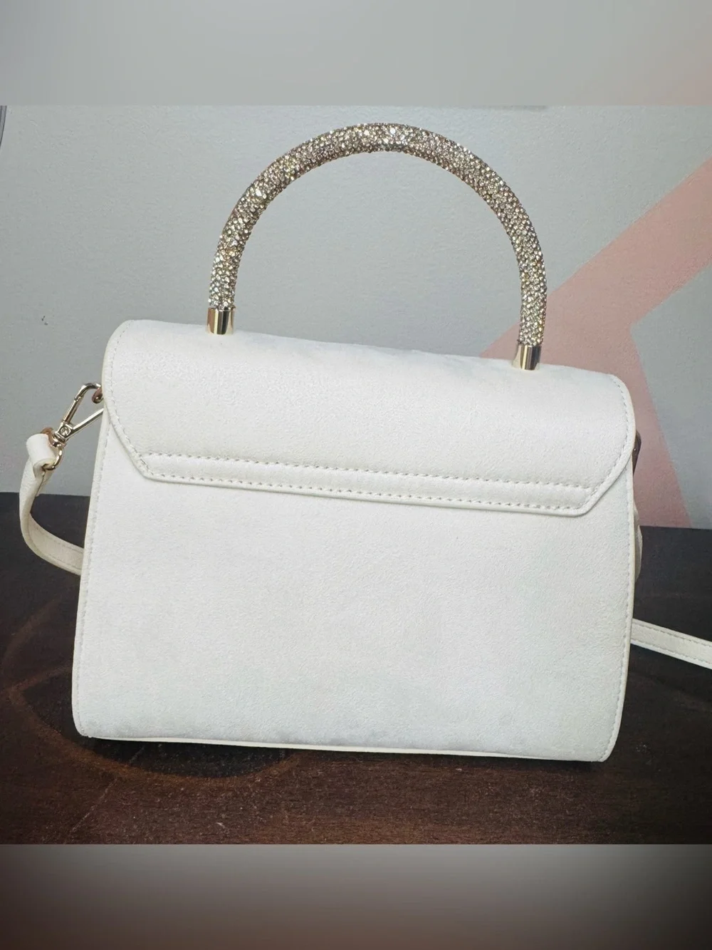 Lauren Conrad Cream Top-Handle Bow Accent Satchel